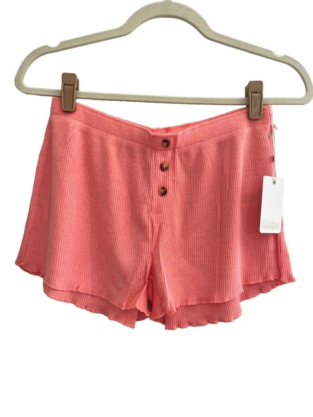 PJ Salvage XS Ribbed Coral Lounge Pajama Shorts Elastic Waist SOFT NWT #LOT33